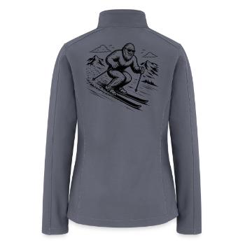 Bigfoot Sasquatch Skifahrer in den Bergen - Women’s Soft Shell Jacket - gray - Back