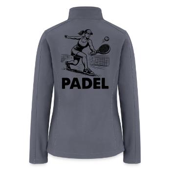 Padel Player Silhouette Athlete Sport Outfit - Women’s Soft Shell Jacket - gray - Back