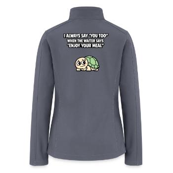 Cringe You Too Waiter Turtle Meme - Women’s Soft Shell Jacket - gray - Back