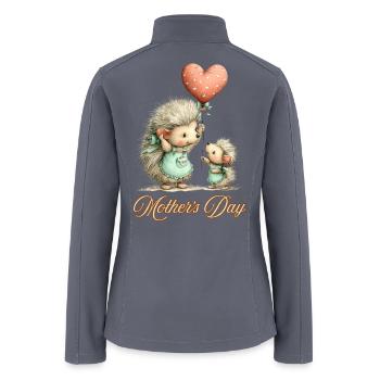 Hedgehog Hearts for Mother's Day - Women’s Soft Shell Jacket - gray - Back