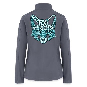 Wild Street Fox Typography Cyan Edition - Women’s Soft Shell Jacket - gray - Back