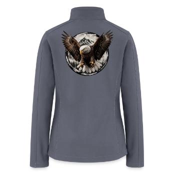 Eagle Over Mountain Circle - Women’s Soft Shell Jacket - gray - Back