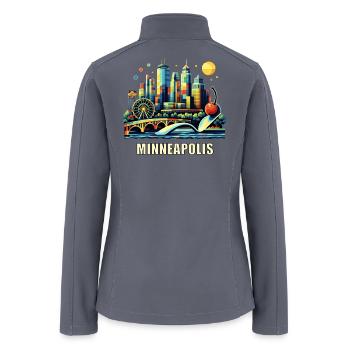 Minneapolis Souvenir Skyline Pop Art - Women’s Soft Shell Jacket - gray - Back