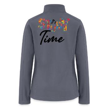 Smart Study Hard Text Art Colorful letter Collage - Women’s Soft Shell Jacket - gray - Back