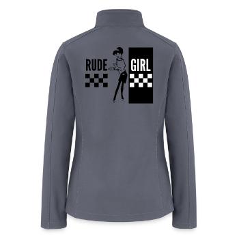 Rude Girl Ska Mod Two Tone Checkerboard Music Fan - Women’s Soft Shell Jacket - gray - Back