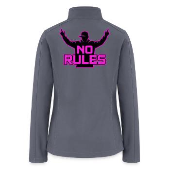 No Rules - Urban Rebellion Silhouette Graphic - Women’s Soft Shell Jacket - gray - Back