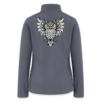 Nocturnal Crest Owl - Women’s Soft Shell Jacket - gray - Back