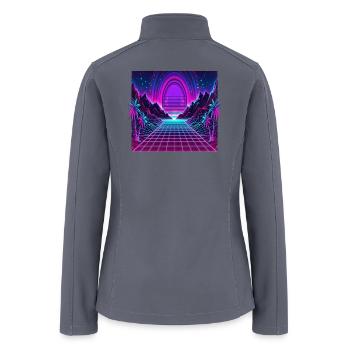 Neon Mirage Retro Sunset - Women’s Soft Shell Jacket - gray - Back