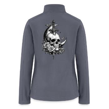 Moonlit Skull Dagger Roses - Women’s Soft Shell Jacket - gray - Back