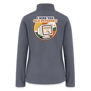 I Miss The Old Internet Retro Computer  - Women’s Soft Shell Jacket - gray - Back