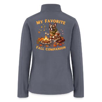 Bonfire Night french bulldog - Autumn vibes - Women’s Soft Shell Jacket - gray - Back
