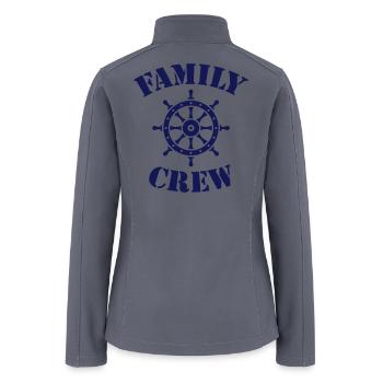 Family Crew (Ship's Wheel, Crew Complement / Navy) - Women’s Soft Shell Jacket - gray - Back