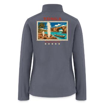 Tonga Arch Island Stamp - Women’s Soft Shell Jacket - gray - Back