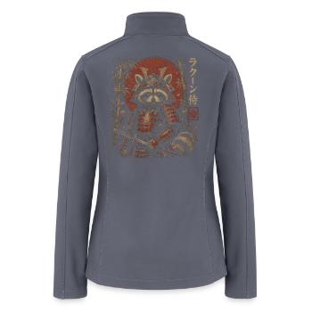 Raccoon Samurai Vintage T-Shirt | Japanese Ronin - Women’s Soft Shell Jacket - gray - Back