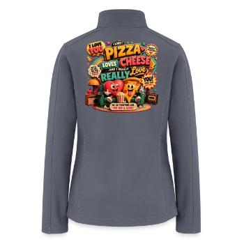 Funny Pizza Love  - Women’s Soft Shell Jacket - gray - Back
