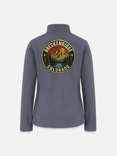 Breckenridge Colorado Mountain Badge - Women’s Soft Shell Jacket - gray