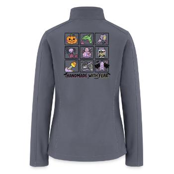 Handmade With Fear Halloween Patch Set - Women’s Soft Shell Jacket - gray - Back