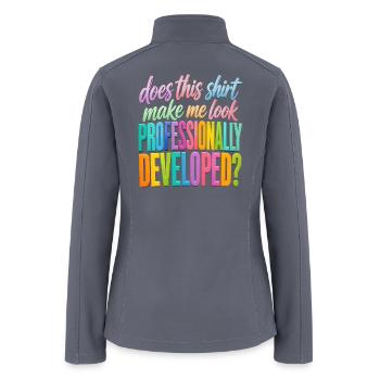 Professionally Developed Shirt? - Women’s Soft Shell Jacket - gray - Back