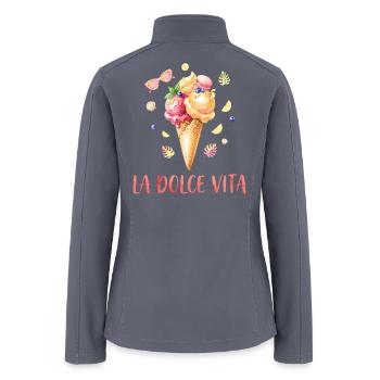 La Dolce Vita Ice Cream Summer Vibes Watercolor  - Women’s Soft Shell Jacket - gray - Back
