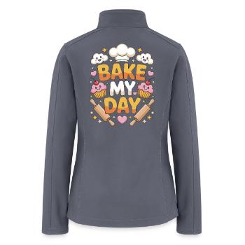 Restaurant Chef Bake My Day Loves Culinary Arts - Women’s Soft Shell Jacket - gray - Back