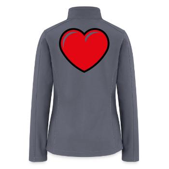 Heart Icon (Hearty / Love / Symbol / Red Black) - Women’s Soft Shell Jacket - gray - Back