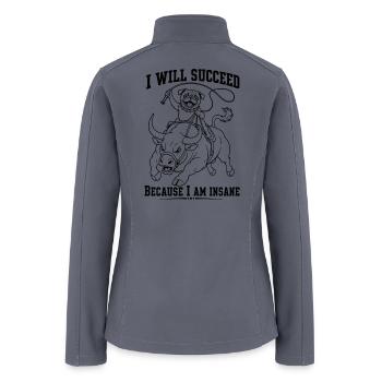 I Will Succeed Pug Vs Bull Insane Motivation - Women’s Soft Shell Jacket - gray - Back