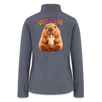 Sip Life Capybara Bubble Tea - Women’s Soft Shell Jacket - gray - Back