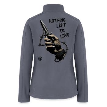 Barbed Wire Knife Hand Dark Gothic Streetwear - Women’s Soft Shell Jacket - gray - Back