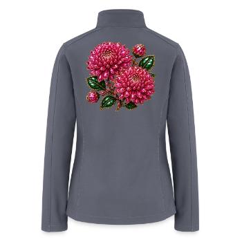 Crystal Pink Chrysanthemum Jewel - Women’s Soft Shell Jacket - gray - Back
