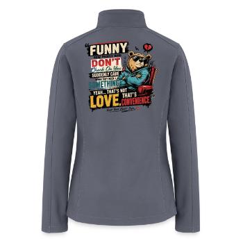 Funny Love vs Convenience Bear - Women’s Soft Shell Jacket - gray - Back