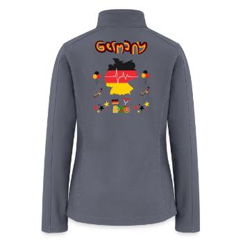 Germany-Heartbeat-Flag-Map-Deutschland - Women’s Soft Shell Jacket - gray - Back