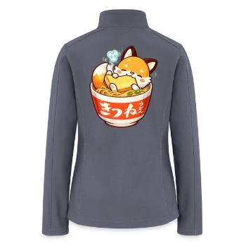 Kawaii Ramen Fox Snacking Bowl - Women’s Soft Shell Jacket - gray - Back