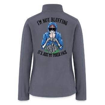 I'm Not Bluffing Poker Face - Women’s Soft Shell Jacket - gray - Back