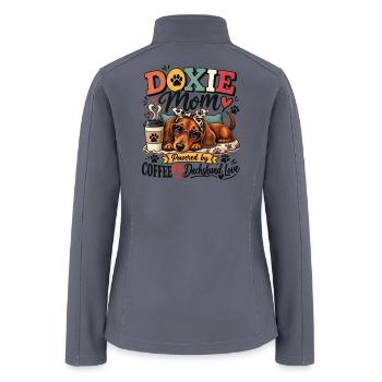 Doxie Mom – Dachshund Mom Coffee & Love Shirt - Women’s Soft Shell Jacket - gray - Back
