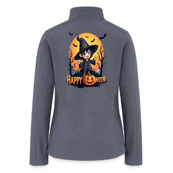 Cute Witch Pumpkin Halloween - Women’s Soft Shell Jacket - gray - Back
