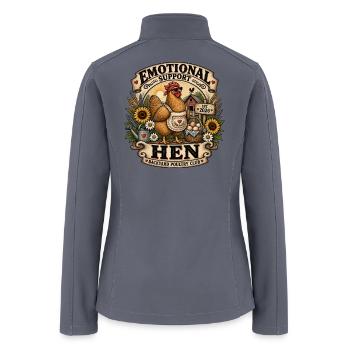 Emotional Support Hen Backyard Poultry Club - Women’s Soft Shell Jacket - gray - Back