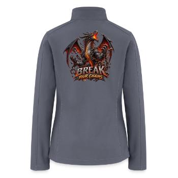 Dragon Breaks Chains - Women’s Soft Shell Jacket - gray - Back