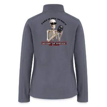 Funny Skeleton Unmasking - Women’s Soft Shell Jacket - gray - Back