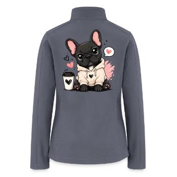 Cozy Hoodie Pup Hearts - Women’s Soft Shell Jacket - gray - Back
