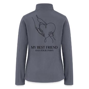 My Best Friend Has Four Paws Line Art - Women’s Soft Shell Jacket - gray - Back