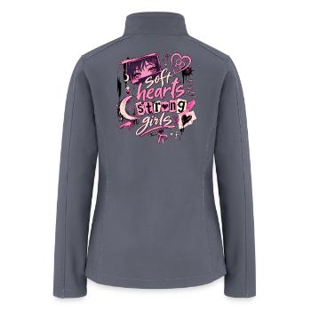 Soft Hearts Strong Girls Lesbian Anime Aesthetic - Women’s Soft Shell Jacket - gray - Back