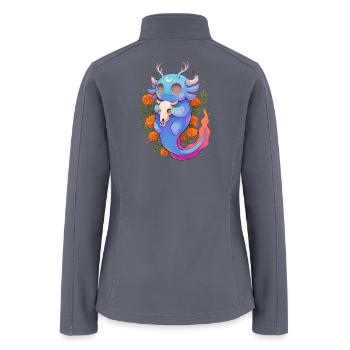 Cute Axolotl Monster Halloween Mystic Spooky Desig - Women’s Soft Shell Jacket - gray - Back