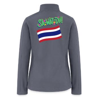 SAWAD-DII! Thai Greeting Thailand Culture Welcome - Women’s Soft Shell Jacket - gray - Back