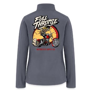 Vintage Style Biker Gifts | Full Throttle - Women’s Soft Shell Jacket - gray - Back