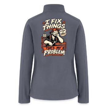 Funny Mechanic Shirt That's My Problem - Women’s Soft Shell Jacket - gray - Back