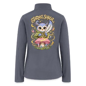 Stardust Scholar Owl - Women’s Soft Shell Jacket - gray - Back