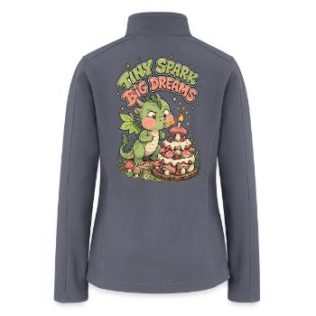 Tiny Spark Big Dreams Dragon - Women’s Soft Shell Jacket - gray - Back