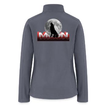 Moonlit Wolf Howl Silhouette - Women’s Soft Shell Jacket - gray - Back