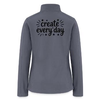 Create Every Day Hand Lettering - Women’s Soft Shell Jacket - gray - Back