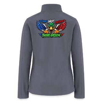 Left Wing Right Wing? No! Think Green - Women’s Soft Shell Jacket - gray - Back